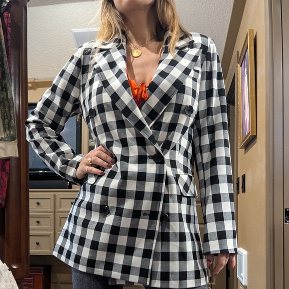 Avec Les Filles Anthropologie checkered blazer double breasted - Picture 9 of 9